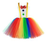 Girls Princess Dress up Carnival Girls Carnival Dresses Girl Party Tutu Dress Kids Rainbow Dress(Yellow,9-13 Years)