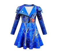 Girls Princess Red Dress Kids Blue Pink Evie Bridget Zipper Jacket Carnival Outfit for 4-12 Years (130, Evie)