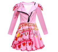 Girls Princess Red Dress Kids Blue Pink Evie Bridget Zipper Jacket Carnival Outfit for 4-12 Years (150, Pink)
