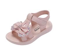 Girls Princess Sandals Size 10 Peal Bow Sandals Bright Diamond Soft Sole Sandal Plain Soft Leather Sandal Fashion Walking Shoes Cute School Shoes Wide Fit Open Toe Shoe Casual Outdoor Shoe