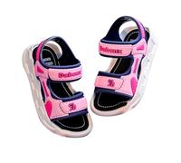 Girls Princess Shoes Open Toe Flat Shoes Summer Sandals Indoor Slippers Baby 12-18 Months Child's Slide Pink Silver Blue Purple White Summer Autumn Children (Pink,9)