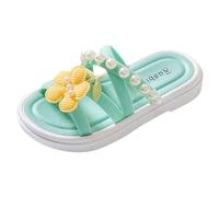 Girls Princess Shoes Open Toe Holiday Vacation Shoes Boys Wid Barefoot Water Sandals White Slippers Slide for Beach Patio & Shower Summer Autumn Children Size 4 5 6 7 8 9 10 (Mint Green,13.5)