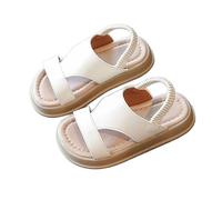 Girls Princess Shoes Wedding Party Shoes For Little Kid/Big Kid Brown Moulded Ridge Bottom Sandals Kids House Slippers Waterproof Slide Bowknot Upper Rubber Sole White Pink Size (Beige,12.5)