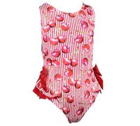 Girls' Print Striped Swimsuit with Bow Details, Summer Fruits, Cross-Back Swimming Costume Design (UK, Age, 10 Years, Little Girls, Cherries)