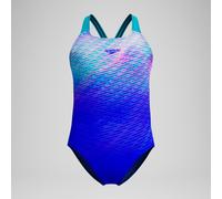 Girls Printed Powerback One Piece Blue/Turquoise - 11-12 Sapphire/Mayan Blue 11-12