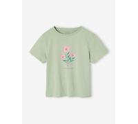 Girls' printed short-sleeved t-shirt sage green