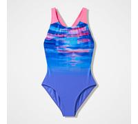 Speedo Girls Print Splashback Swimsuit Swimming Costume Purple Size 7-8 Years