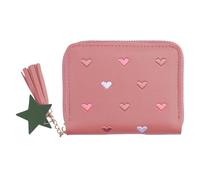 Girls Purse,Girls Purse Cute Purse for Girls Small Kids Purse Suitable for Kids Girls Teens Women Gift with Embroidered Heart (Dark Pink)