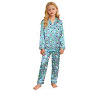 Girls Pyjamas 5-6 Years,Girls Print Pajama Long Sleeve Top With Pants Soft Feel Comfortable Loungewear For Holiday Festive Party Sleepover Family Matching Outfits