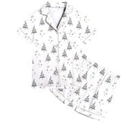 Girls Pyjamas Little Baby Girls Boys Pajamas Set Christmas Satin Silk Kids Short Sleeves Sleepwear 2 Piece Button Down Classic Loungewear Shorts