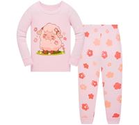 Girls Pyjamas Set Cotton Toddler Clothes Christmas Sleepwear Unicorn Printed Nightwear Long Sleeve Pjs 2 Piece Outfit Xmas Gift for Kids Age 1-2 Years
