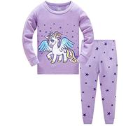 Girls Pyjamas Set Toddler Clothes Cotton Sleepwear Animal Mermaid Printed Nightwear Long Sleeve PJs 2 Piece Outfit Xmas Gift for Kids Age 1-12 Years (01 Unicorn, 5-6 Years)