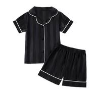 Girls Pyjamas Short Pjs Floral Pajamas Set for Kids Summer Nightwear Sets Cotton Sleepwear Teenagers Lounge Children Outfit Toddler Clothes Black