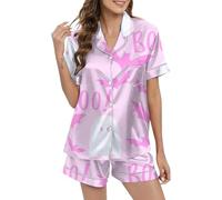 Girls' Pyjamas Women's Short Sexy Pjs Sets Shorty Two Piece Sleepwear Set Lapel Collar with Buttons Nightwear Casual Comfort Short Sleeve Top and Pyjama Bottoms Dressing Gown Printed 2024