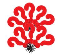 Girls Question Mark Hair Clips Red 10pcs Metal Felt Barrette