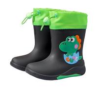 Girls Rain Boots Lightweight Toddler Booties With Detachable Covers Featuring Cute Bunny Dinosaur Design For Daily Wear And Rainy Days (Green-a, 2.5 Big Kids)