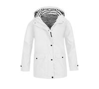 Girls Rain Jacket Windproof Hooded Jacket Lightweight Raincoat with Striped Lining Zip Front & Snap Button Closure Coat Rain Jackets with Flap Pockets for Kids School Windbreaker Outwear