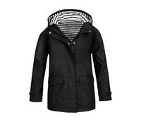 Girls Rain Jacket Windproof Hooded Jacket Lightweight Raincoat with Striped Lining Zip Front & Snap Button Closure Coat Rain Jackets with Flap Pockets for Kids School Windbreaker Outwear