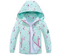 Girls Rain Jackets Lightweight Waterproof Hooded Winter Raincoats Windbreakers for Kids Fleece Knitted Lining
