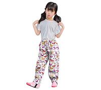 Girls Rain Pants Waterproof Trousers for Kids Toddlers Boys Mud Dirty Proof Bottoms Unisex Kid's Rain Trousers Waterproof Rain Over Trousers Childrens Boys Rainwear 1-12 Years