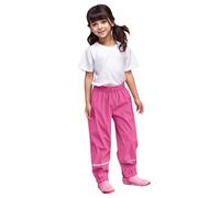 Girls Rain Pants Waterproof Trousers for Kids Toddlers Boys Mud Dirty Proof Bottoms Unisex Over Childrens Rainwear 1-10 Years Hot Pink