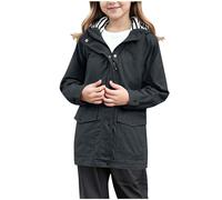 Girls Raincoat Kids Waterproof Jacket Long Sleeve Windproof Softshell Hooded Lightweight Breathable Zip Up Hoodies Outdoor Windbreaker Parka Casual Autumn Outerwear