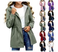 Girls Raincoat Windproof Drawstring Waist Kids Waterproof Jacket with Hood | Zipper Button rain jacket with Pockets Casual Lightweight waterproof coat for Rainy Day School Walking Travel
