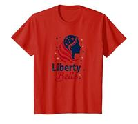 Girls Red White Blue Liberty Belle Patriotic Stars T-Shirt, Kids, Red, 4 Years