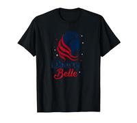 Girls Red White Blue Liberty Belle Patriotic Stars T-Shirt, Men, Black, XL