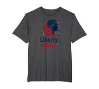 Girls Red White Blue Liberty Belle Patriotic Stars T-Shirt, Men's Big and Tall, Dark Heather Grey, 6X Tall