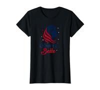 Girls Red White Blue Liberty Belle Patriotic Stars T-Shirt, Women, Black, 3XL