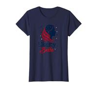 Girls Red White Blue Liberty Belle Patriotic Stars T-Shirt, Women, Navy, XL