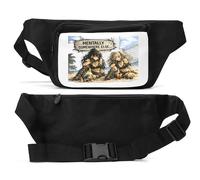 Girls Relaxing on Beach Scene Unisex Waist Bag Black