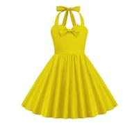 Girls Retro 50s Dress Summer Sleeveless Halter Swing Dress Halterneck Polka Dot Sleeveless A-line Rockabilly Swing Dress Flower Girl Bridesmaid Wedding Party Birthday Communion Evening Prom Dresses
