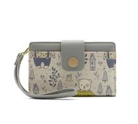 Girls RFID Wallet, Teddy Bear Cartoon Girls Purse : Girl's & Women's Small Medium Purse, Faux Leather Wallet with Coin Pocket and Bus Pass Holder for Women Removable Wrist Strap (Denim Blue, Medium)
