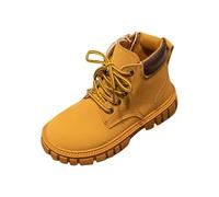 Girls Riding Boots Lace Up Faux Leather Booties Kids Cowboy Boots with Inner Height Shoes Zip-up Short Boot British Style Mountaineering Boot Non-Slip Durable Shoes for School Outdoor