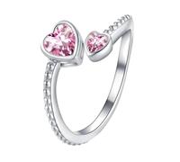 Girls Ring 925 Sterling Birthstone Rings For Women Adjustable Open Heart Ring Constellation Month For Birthday Jewelry Rings Acrylic (J, A)