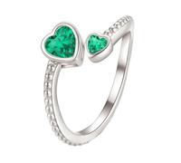 Girls Ring 925 Sterling Birthstone Rings For Women Adjustable Open Heart Ring Constellation Month For Birthday Jewelry Rings Acrylic (E, A)