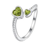 Girls Ring 925 Sterling Silver Birthstone Rings for Women Adjustable Open Heart Ring Constellation Month for Teen Girls Daughter Birthday Gifts Jewelry Striped Shirt Red, A, Aluminium alloy, No