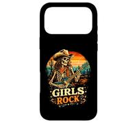 Girls Rock Cowgirl Guitar Retro Western Rock'n Roll Skeleton Case for iPhone 17 Pro Max