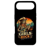 Girls Rock Cowgirl Guitar Retro Western Rock'n Roll Skeleton Case for iPhone Air