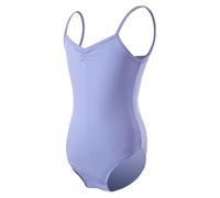 Girls Ruched Front Spaghetti Strap Ballet Leotard Sleeveless Dance Bodysuit Stretchy Gymnastics Leotard for Kids Toddlers Teens Ballet Dance Class Training Performance Competition Purple