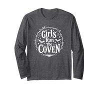 Girls Run The Coven: Witchy Empowerment for Night Owls Long Sleeve T-Shirt, Adult Unisex, Dark Heather Grey, S