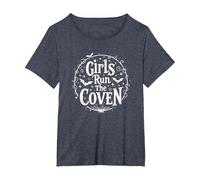 Girls Run The Coven: Witchy Empowerment for Night Owls T-Shirt, Women's Plus, Heather Blue, 1X
