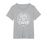 Girls Run The Coven: Witchy Empowerment for Night Owls T-Shirt, Women's Plus, Heather Grey, 1X