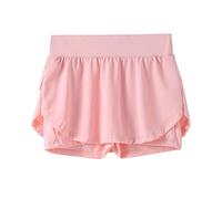 Girls Running Active Skirts with Athletic Butterfly Shorts Sports Jogger Elastic Waist Skorts Kids Summer High Waist Solid Color Skirt Ballet Dance Gym Biker Mini Skirts (Pink, 8-9 Years)
