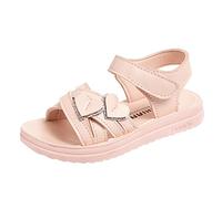Girls' Sandals 35 Leather Sandals for Girls Size 32 33 Summer Shoes Platform Open Hiking Sandals Soft Footbed Beque Beach Sandals Modern with Shoe Flowers Princess Sandals, red, 1.5 UK