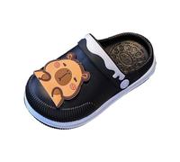 Girls Sandals Adjustable Lightweight Walking Shoes Boys Wid Barefoot Water Sandals Wide Fitting Slippers Girl School Silver With Strappy Ankle Zipper For Big Little (Black,9.5)