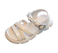 Girls Sandals Athletic Summer Shoes Toddler To Big Kids Queen Princess Birthday Sandals For Little Funny Slippers Jazz Childrens Garden Slides With Strappy Ankle Zipper (Beige,10.5)
