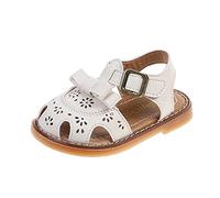 Girl's Sandals Beach Pool Shoes For Little Kids Classic Open Toe Braided Flat Sandals Slippers Size 3 Water Toddler Girls White Pink Silver Blue Purple Summer Autumn (White,5)